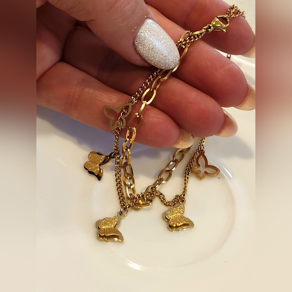 Vintage Bracelet.New Design. Large chain with black Zirconia stone.Stainless - Picture 11 of 12